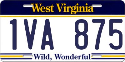 WV license plate 1VA875