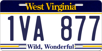 WV license plate 1VA877