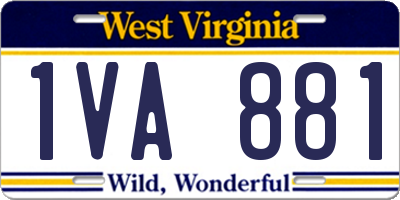 WV license plate 1VA881