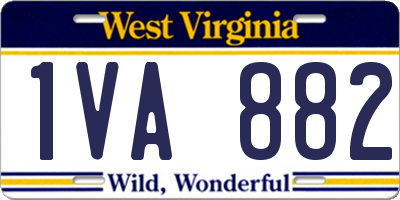 WV license plate 1VA882