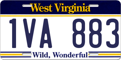 WV license plate 1VA883