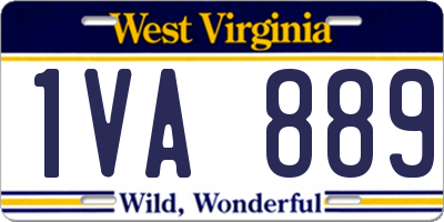 WV license plate 1VA889