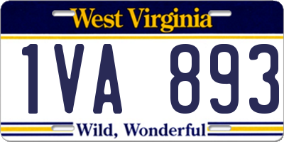 WV license plate 1VA893