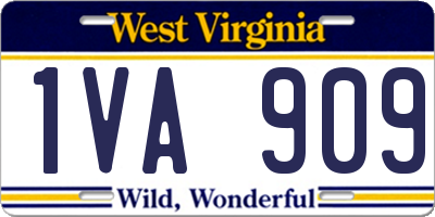 WV license plate 1VA909