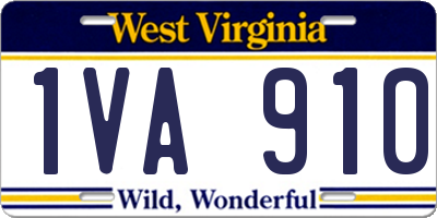 WV license plate 1VA910
