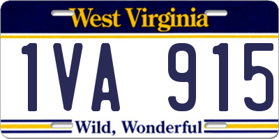 WV license plate 1VA915