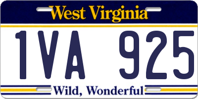 WV license plate 1VA925