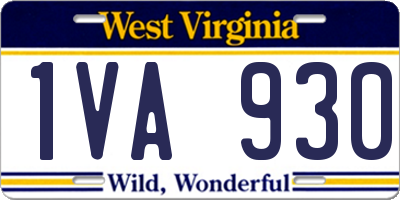 WV license plate 1VA930