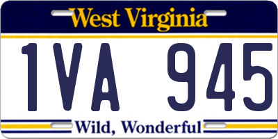 WV license plate 1VA945