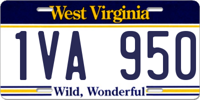 WV license plate 1VA950