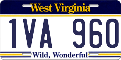 WV license plate 1VA960