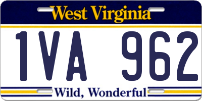 WV license plate 1VA962