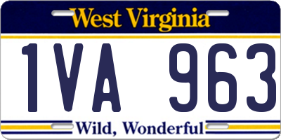WV license plate 1VA963