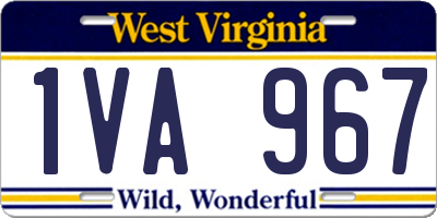 WV license plate 1VA967