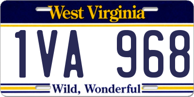 WV license plate 1VA968