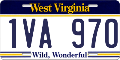 WV license plate 1VA970