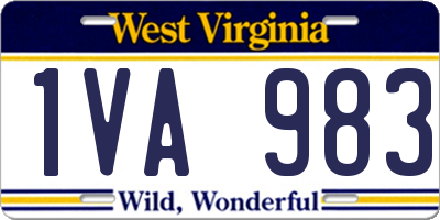 WV license plate 1VA983