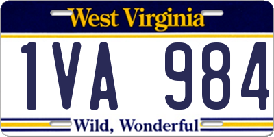 WV license plate 1VA984
