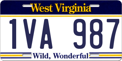 WV license plate 1VA987