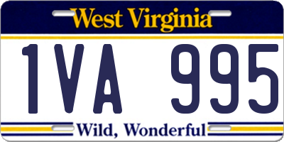 WV license plate 1VA995