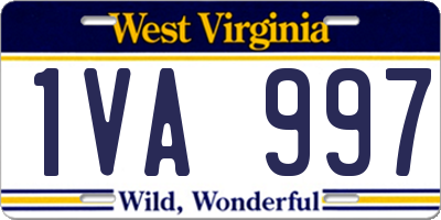 WV license plate 1VA997