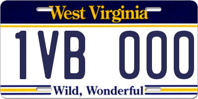 WV license plate 1VB000