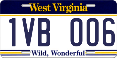 WV license plate 1VB006