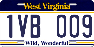 WV license plate 1VB009
