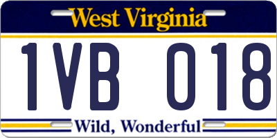 WV license plate 1VB018