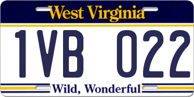 WV license plate 1VB022