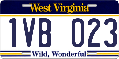 WV license plate 1VB023