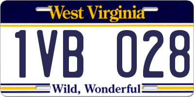 WV license plate 1VB028