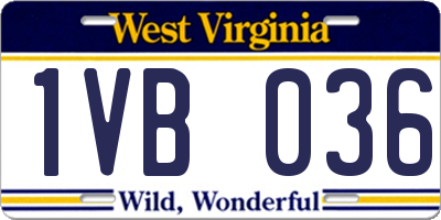 WV license plate 1VB036