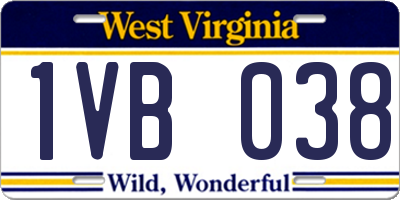 WV license plate 1VB038