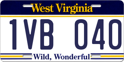 WV license plate 1VB040