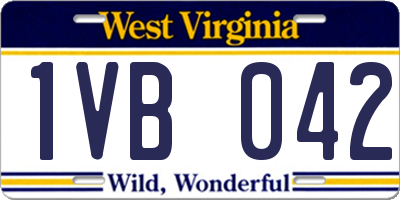 WV license plate 1VB042
