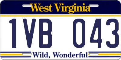 WV license plate 1VB043