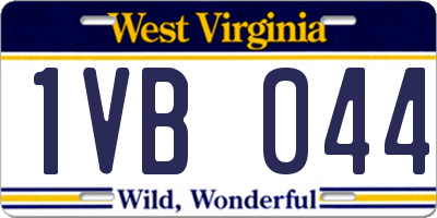 WV license plate 1VB044