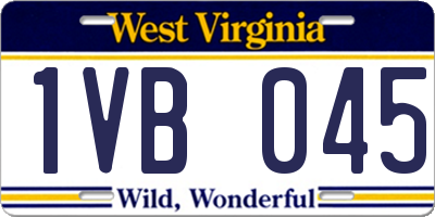 WV license plate 1VB045