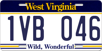 WV license plate 1VB046