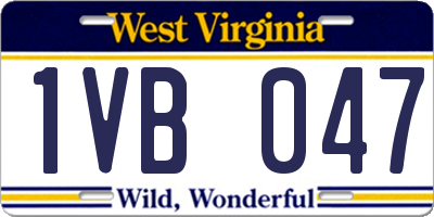 WV license plate 1VB047