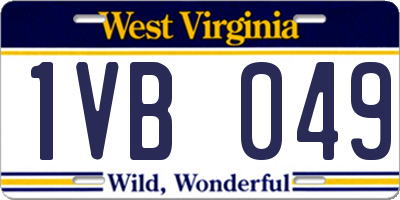 WV license plate 1VB049