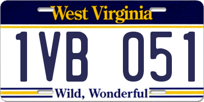 WV license plate 1VB051