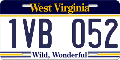 WV license plate 1VB052
