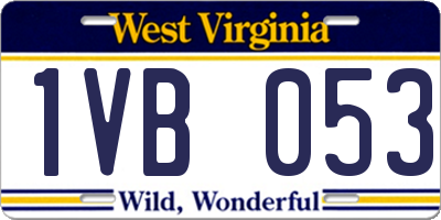 WV license plate 1VB053