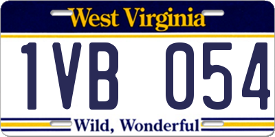 WV license plate 1VB054