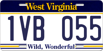 WV license plate 1VB055
