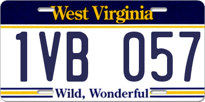 WV license plate 1VB057