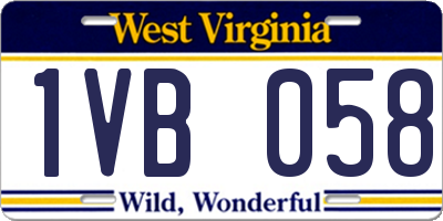 WV license plate 1VB058