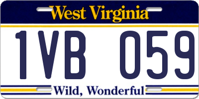 WV license plate 1VB059